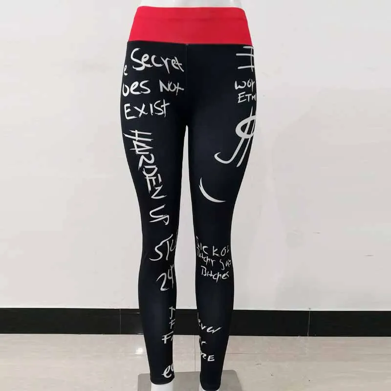 S-XL, женские леггинсы с буквенным принтом, модные женские леггинсы для фитнеса, женские модные эластичные леггинсы для тренировок, 4 вида цветов
