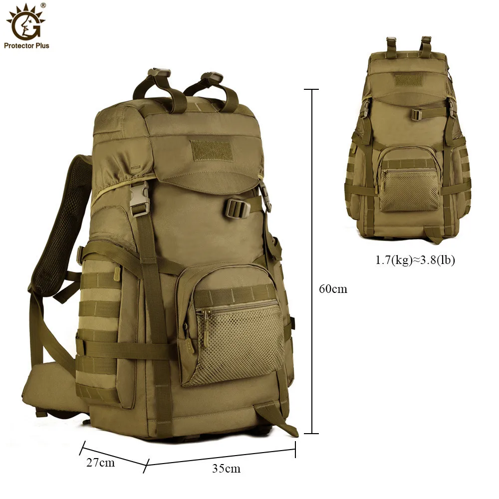  60L Outdoor Large Capacity Backpack Tactical Molle Army Rucksack Men Military Backpack Climbing Spo