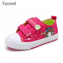 Children’s shoes spring and autumn princess cute shoes girls fashion canvas shoes convenient Hook and Loop floral shoes