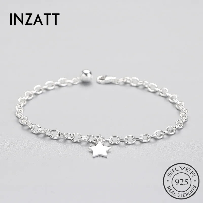

INZATT Authentic 925 Sterling Silver OL Style Star Bracelet Minimalist 2018 Fine Jewelry For Women Party Trendy Accessories Gift