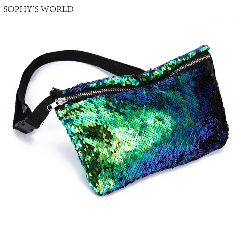 Sequins Handbags Women Waist Pack Designer Chest Bag Fanny Pack Women&#39;s Waist Bag Ladies Women&#39;s ...