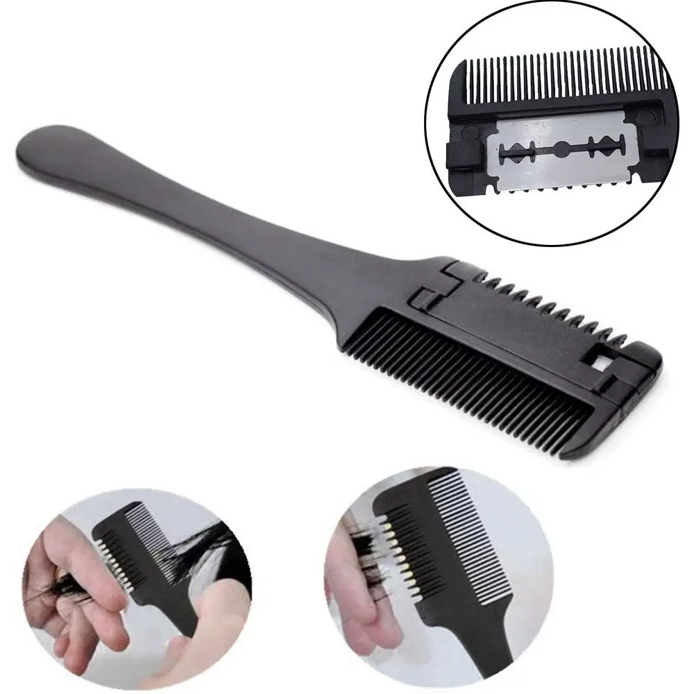 

1pc Hair Cutting Comb DIY Styling Tools Hair Brushes Razor Blades Cutting Thinning Trimming Hair Salon Comb Knife