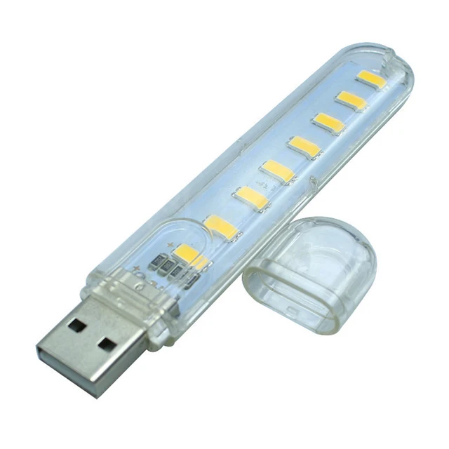 centechia Hot Sale Mini USB LED Night Light 8LEDs 5V Bulb Cold White Lamp for Reading Gadget Notebook Power Bank Computer Laptop