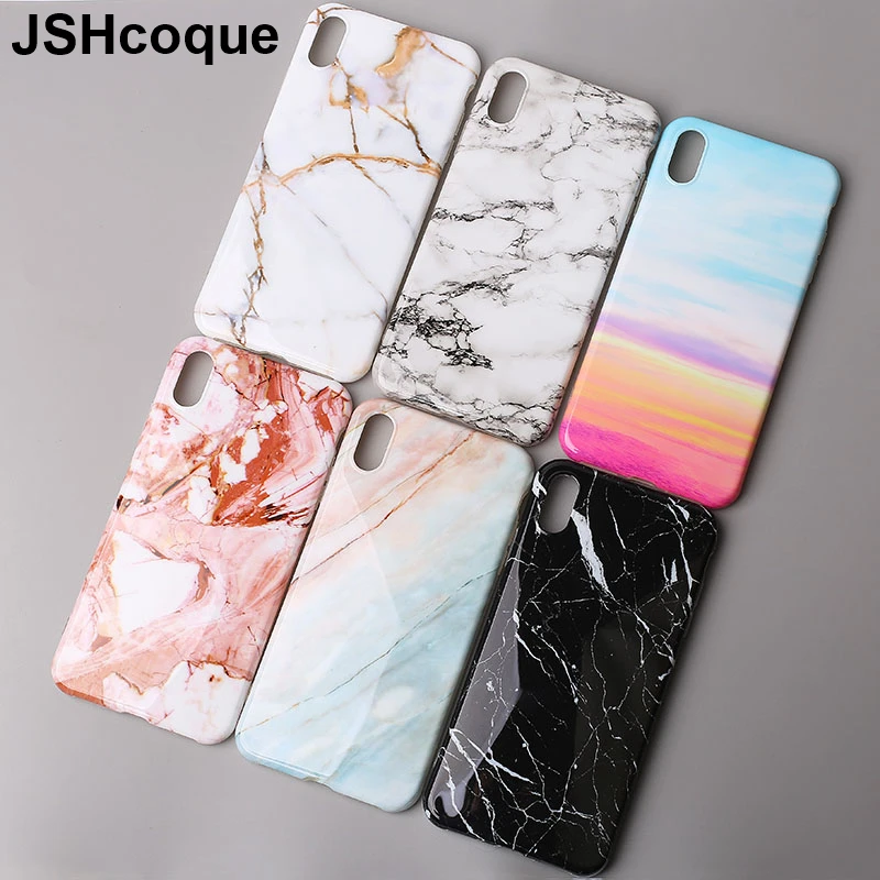 

For Fashion iPhone Cases Colorful Marble Phone Cover iPhone Xs Max Case Luxury Glossy Funda for iPhone 7 6 6s 8 Plus X XR Coques