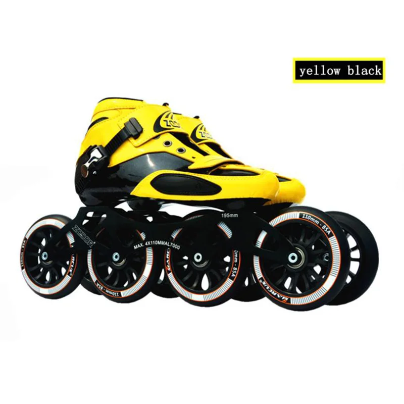 Стоят! УГЛЕРОДНЫЙ Стеклопластик роликовые коньки для детей, взрослых, начинающих, новые ручные скоростные гоночные поезда, уличные кроссовки для бега JP Корея для MPC - Цвет: Yellow 3