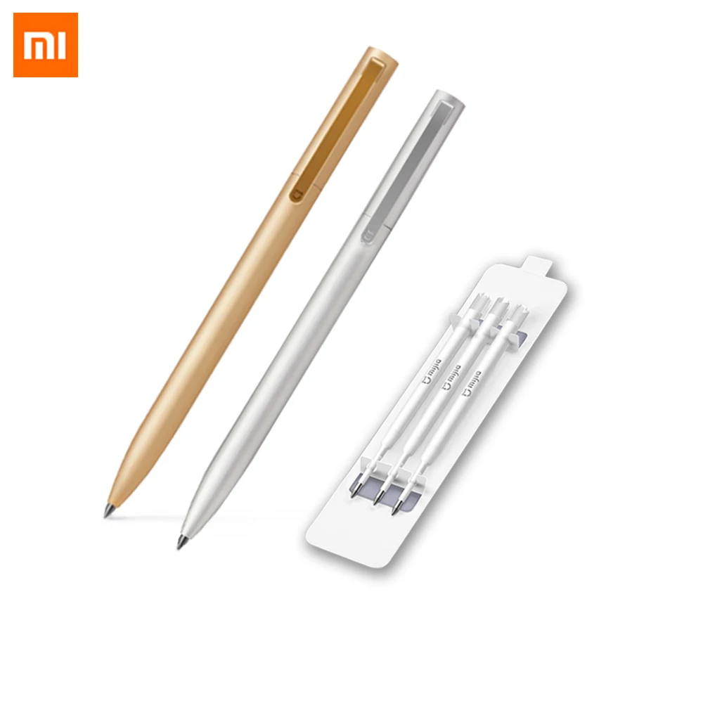 

100% Original Xiaomi Mijia Metal Sign Pens 9.5mm Signing Pens Premec Switzerland Refill MiKuni Japan Ink Black Refills