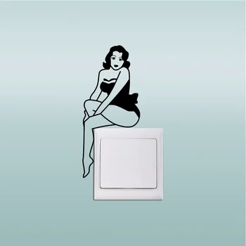 

KG-275 Sexy Pin Up Girl Light Switch Sticker Creative Vinyl Wall Stickers Home Decor Home Wallpaper