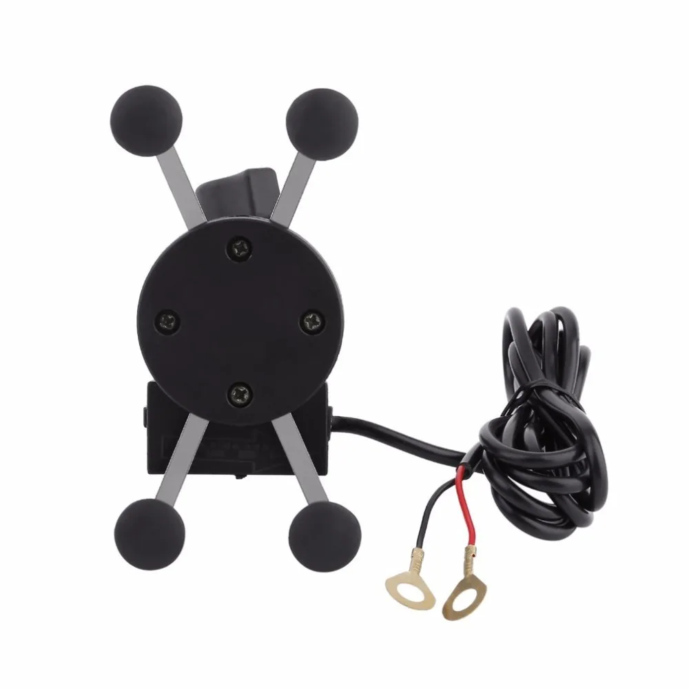 

2 in 1 360 Degrees Rotation Motorcycle Phone Mount Holder Support USB Charger for Moto 3.5-6 inch GPS Electric Scooter