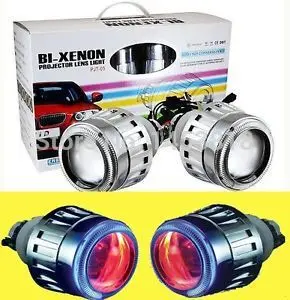 

CIRCULAR Xenon 35w H1 H4 H7 H11 bulb 2.8inch g5 Bi-xenon HID Projector Lens Light 4300K 5000K 6000K 8000K + CCFL Angel eyes
