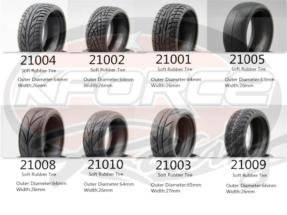 4x RC 1/10 Soft Rubber Touring Car Tire Tyre Wheel Rim 4mm Offset 10507 4 +Tire 
