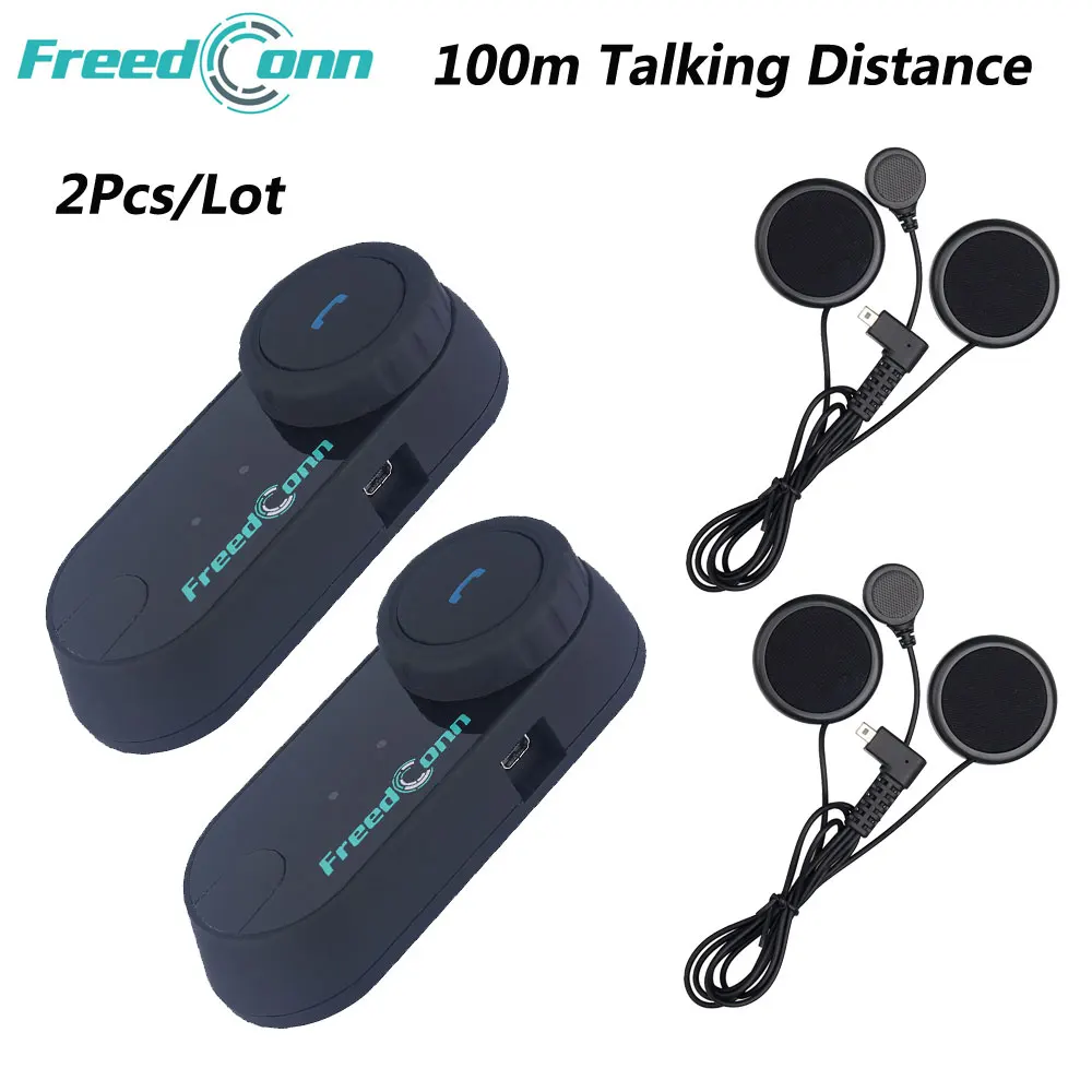 

2Pcs/Lot FreedConn 100M TCOM OS Moto Wireless Helmet Headset Bluetooth Soft Earphone Motorcycle Intercom with FM Radio