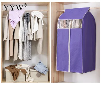 

Big Hanging Type Cloth Dustproof Cover Clothes Suit Coat Dust Cover Home Storage Bag Pouch Case Non-Woven Organizer Wardrobe