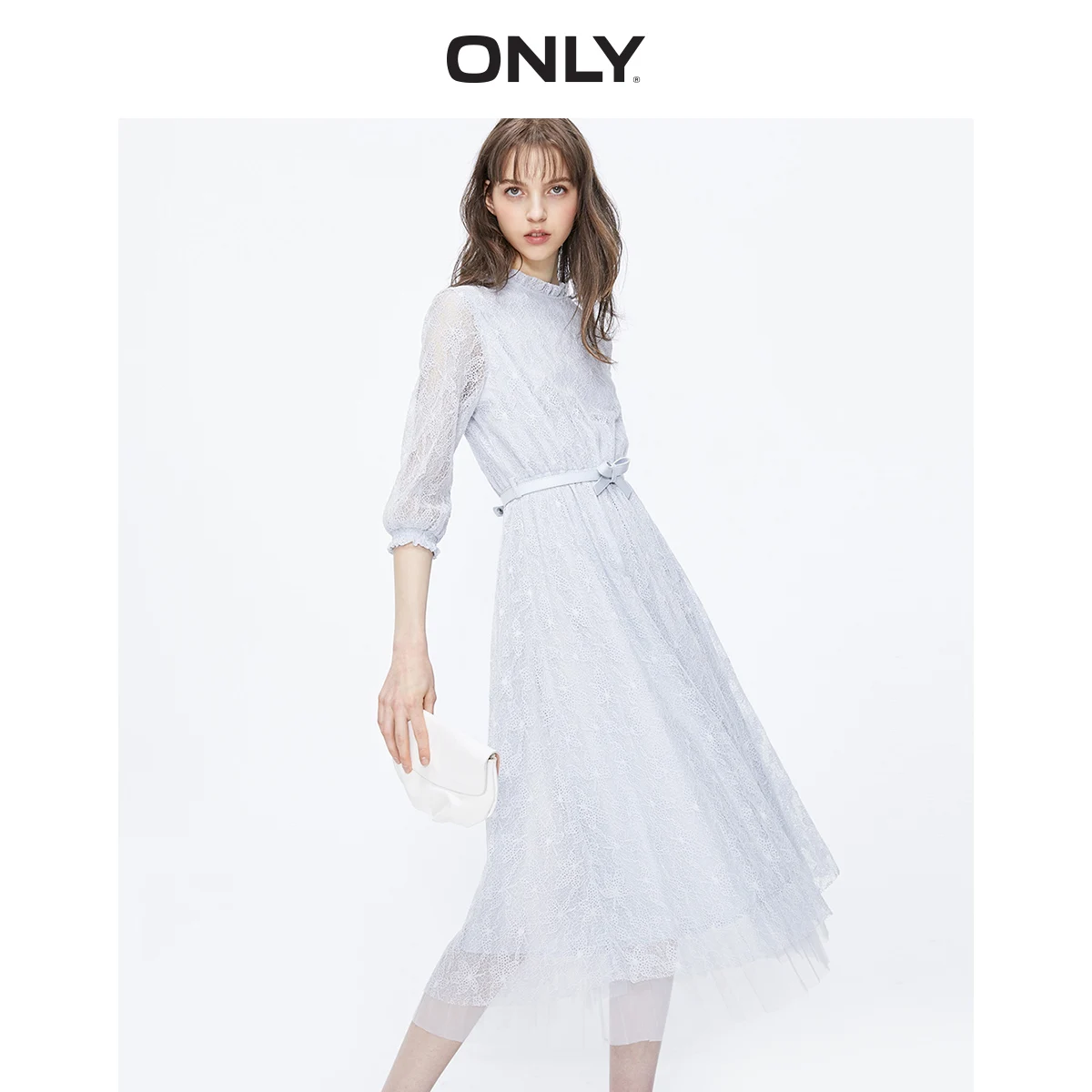 Платье с кружевной отделкой и поясом ONLY Gauzy Cinched | 119307528|Платья|