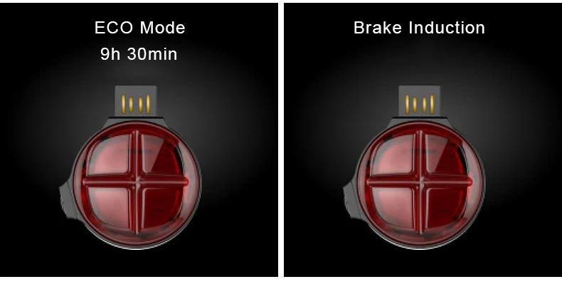 Автоматическая зарядка через usb велосипедные фары Задний фонарь непромокаемый Велоспорт интимные аксессуары тормоза индукции черПредупреждение