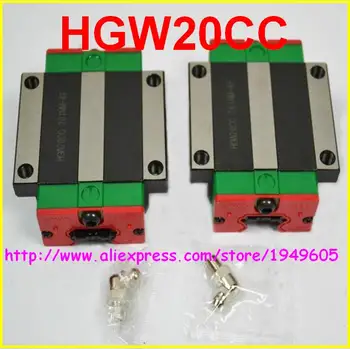 

2PCS HIWIN linear carriage HGW20CA Flange blocks guide HGW20CA HGW20CC HGR20 for CNC parts