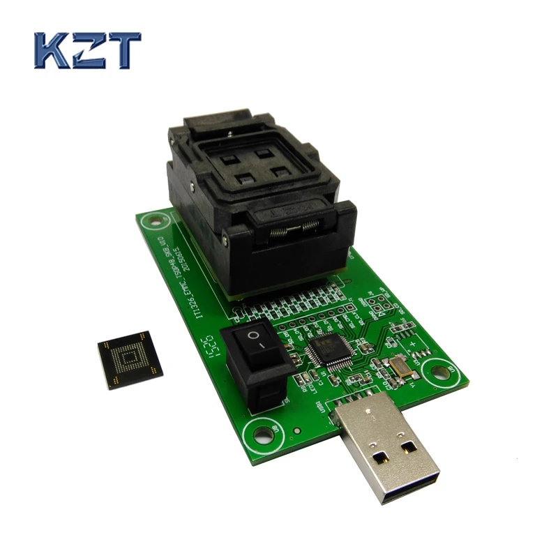 

eMMC153/169 test socket with USB interface Reader size 12x18 Pitch 0.5mm for BGA169 BGA153 nand flash testing Clamshell