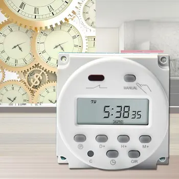 

AC 220V Digital Round LCD Power Programmable Timer Time Relay 16A Switch Support