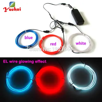 

3.2mm 3meters Multicolorflexible electroluminescent wire neon thread glowing light With inverter for Toy/Craft party Decoration