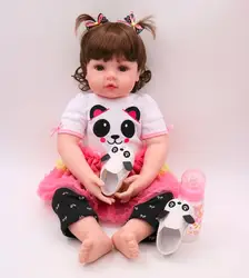 Bebe девочка кукла реборн 60 см Большой размер Детские куклы 3/4 силикон Boneca reborn Brinquedos детский день подарки игрушки кровать время plamates