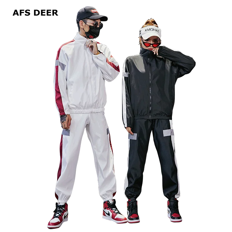 

Zipper Jacket+Pant Set Fashion Sport Wear Men Women Tracksuit 2019 Men Suit Men's Tracksuit Male Female Jogger Two Pieces Set