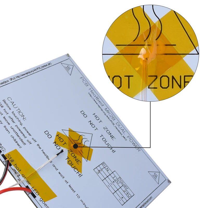 MK2B Heatbed 214*214*2 ملليمتر لوحة دارات مطبوعة الساخن لوحة مع Led المقاوم كابل Reprap مندل 3D طابعة ساخنة سرير مثل MK2A MK3