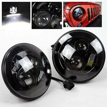 

Black 7" Round Headlight 40w Led Headlight for Jeep Wrangler 7" Motorcycle Headlamp Led For Harley Davidson 7 inch headlights