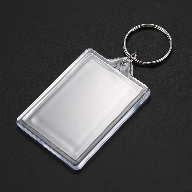 100 шт. прозрачные держатели для ключей с местом для фотографий или изображений 90*40 мм брелок для ключей фото