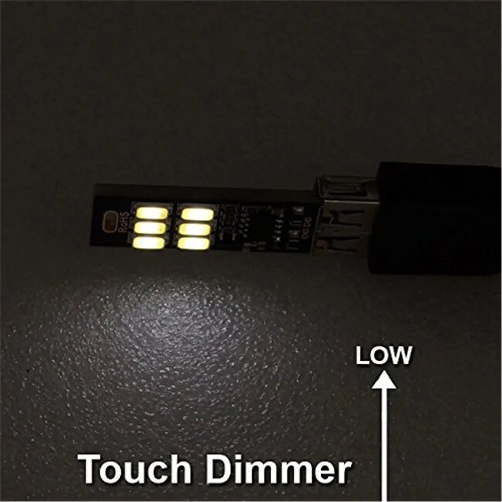 6 светодиодный USB свет яркий SMD5730 светодиодный мини USB портовый огонь ультратонкий портативный ночник сенсорный диммер(теплый белый или белый) 5 шт