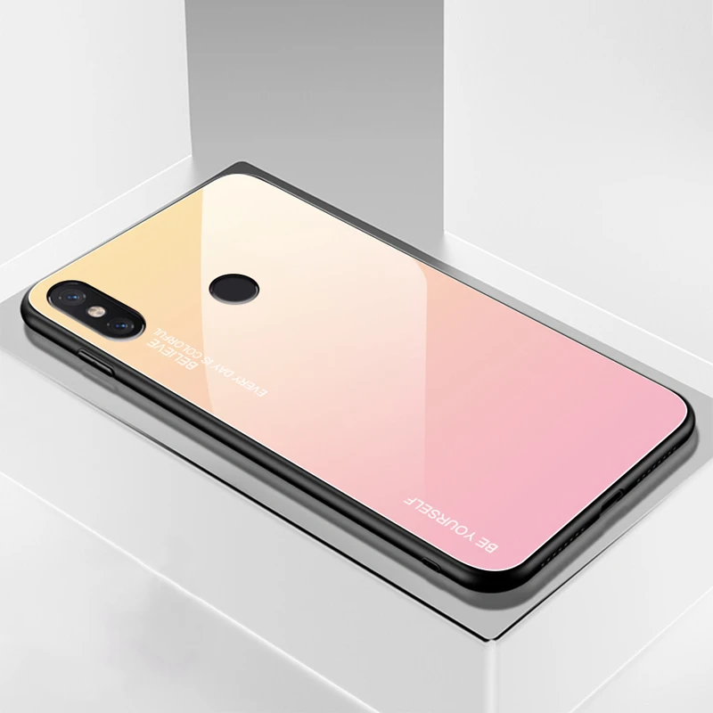 Градиентный чехол из закаленного стекла для Xiao mi Red mi Note 5 6 7 Pro Pocophone F1 mi 8 mi 9 9SE A2 Lite 6X 5X A1, защитный чехол - Цвет: 1