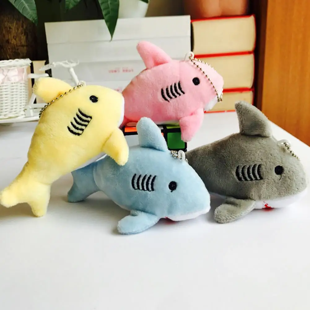12cm Cute Shark Plush Stuffed Hanging Doll Key Chain Pendant Bag Decor Plush Toys
