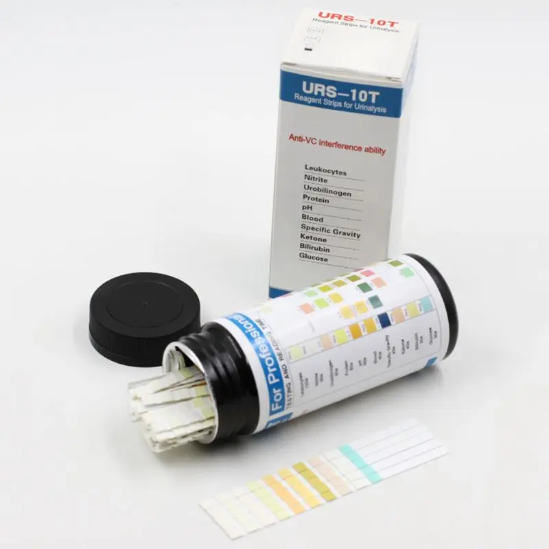 

100 Strips URS-10T Urinalysis Reagent Strips 10 Parameters Urine Test Strip Leukocytes, Nitrite, Urobilinogen, Protein, pH, Bloo