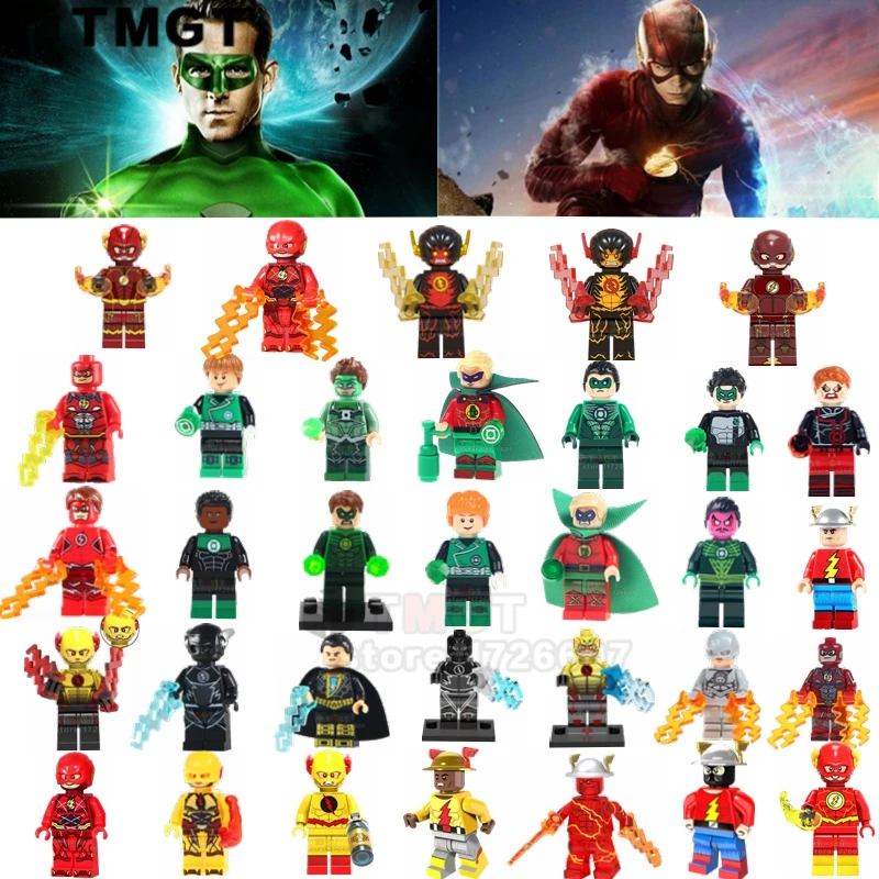 

Single Sale The Flash Green Lantern DC Super Hero Reverse Flash Building Blocks Toys For Children Friend