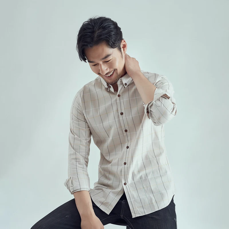 

Shirt Men Smart Casual Fashion Casual Men's Plaid Shirt Fashion Long Sleeve Slim Shirt