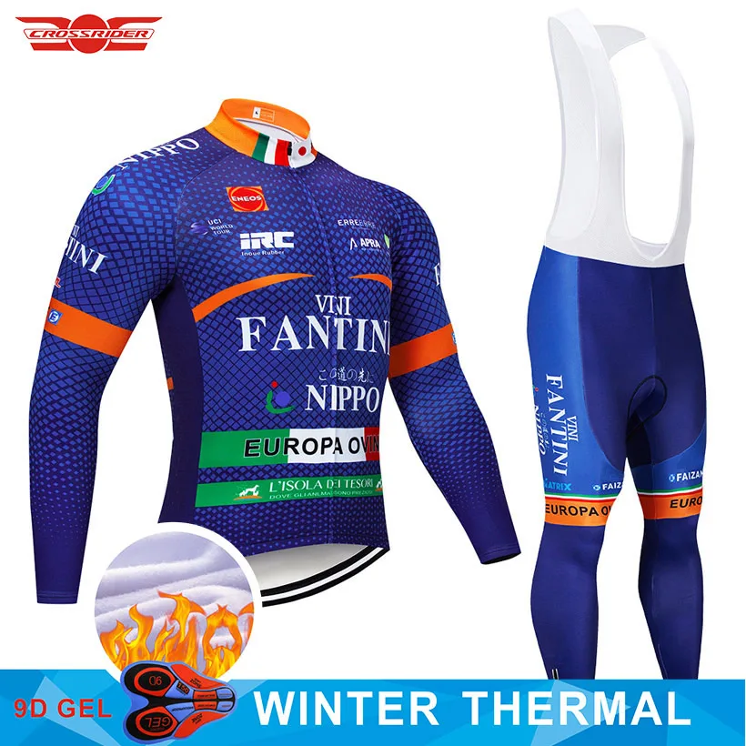

2018 Tour De France Winter Cycling Jersey 9D Bib Set Bicycle Clothing Ropa Ciclismo Thermal Fleece Bike Jacket Mens Cycling Wear