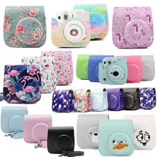 Fujifilm Instax Mini cámara funda bolsa de cuero PU cubierta con correa de hombro para Instax Mini 9 Mini 8 Mini 8 + cámaras de película instantánea