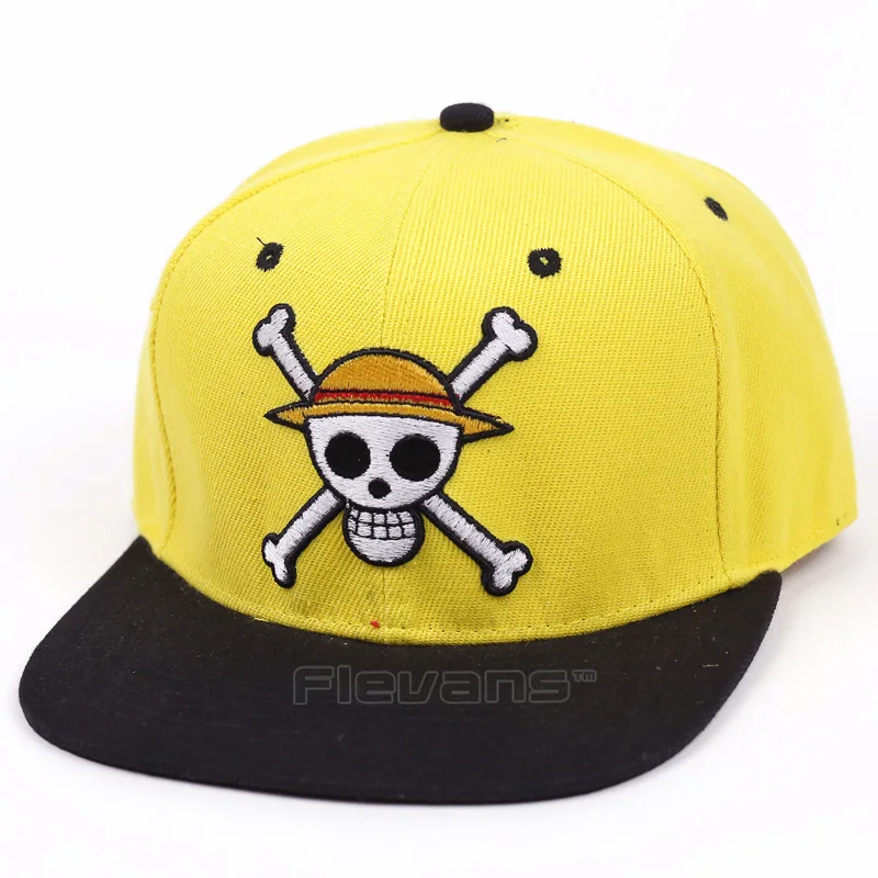 

Anime One Piece Luffy Skull Caps Men Women Casual Cotton Baseball Snapback Hip Hop Cap