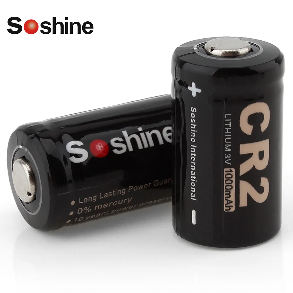2 шт./лот Soshine 3 в 1000 мАч CR2 батарея CR литиевая для светодиодного фонарика налобный
