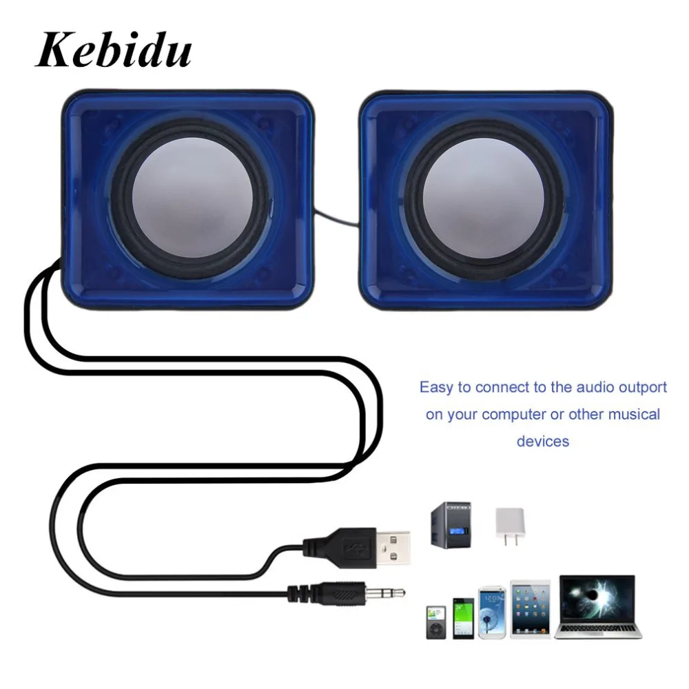 Kebidu портативный USB 2,0 мультимедийный настольный компьютер ноутбук мини динамик музыка стерео домашний кинотеатр динамик 3,5 мм разъем
