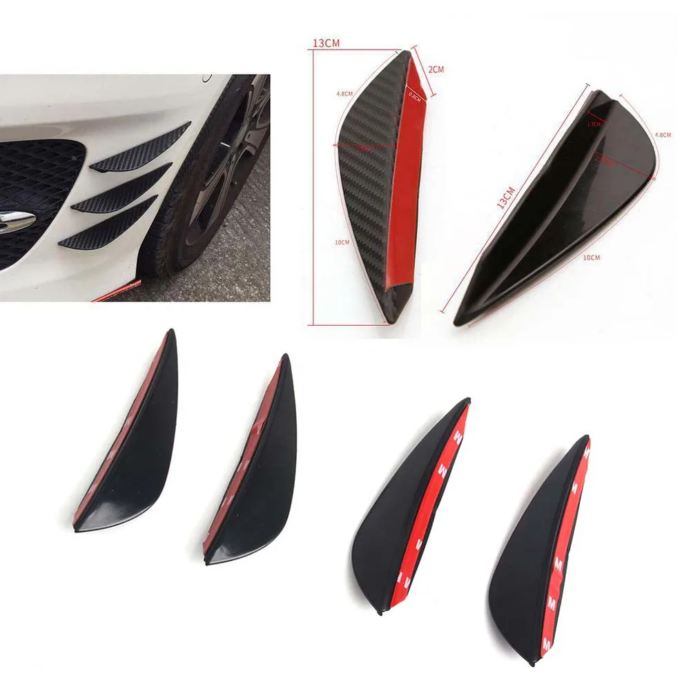 

4PCS Universal Car Anti Collision Paste Spoiler Crescent Blade Spoiler Crescent Blade Modification General Purpose Wind Knife