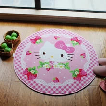 Мультяшный розовый круглый ковер hello kitty для детей, взрослых, спальни, гостиной, пола, коврик, стул, ковер, нескользящая подкладка