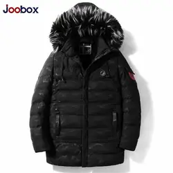 JOOBOX зимняя куртка Для мужчин черный Повседневные куртки одноцветное Цвет большой карман высокое качество Зимняя мужская куртка меха с