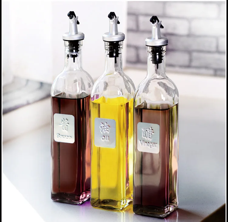 Oil leak stylish glass pot large soy sauce bottle cruet bottles of