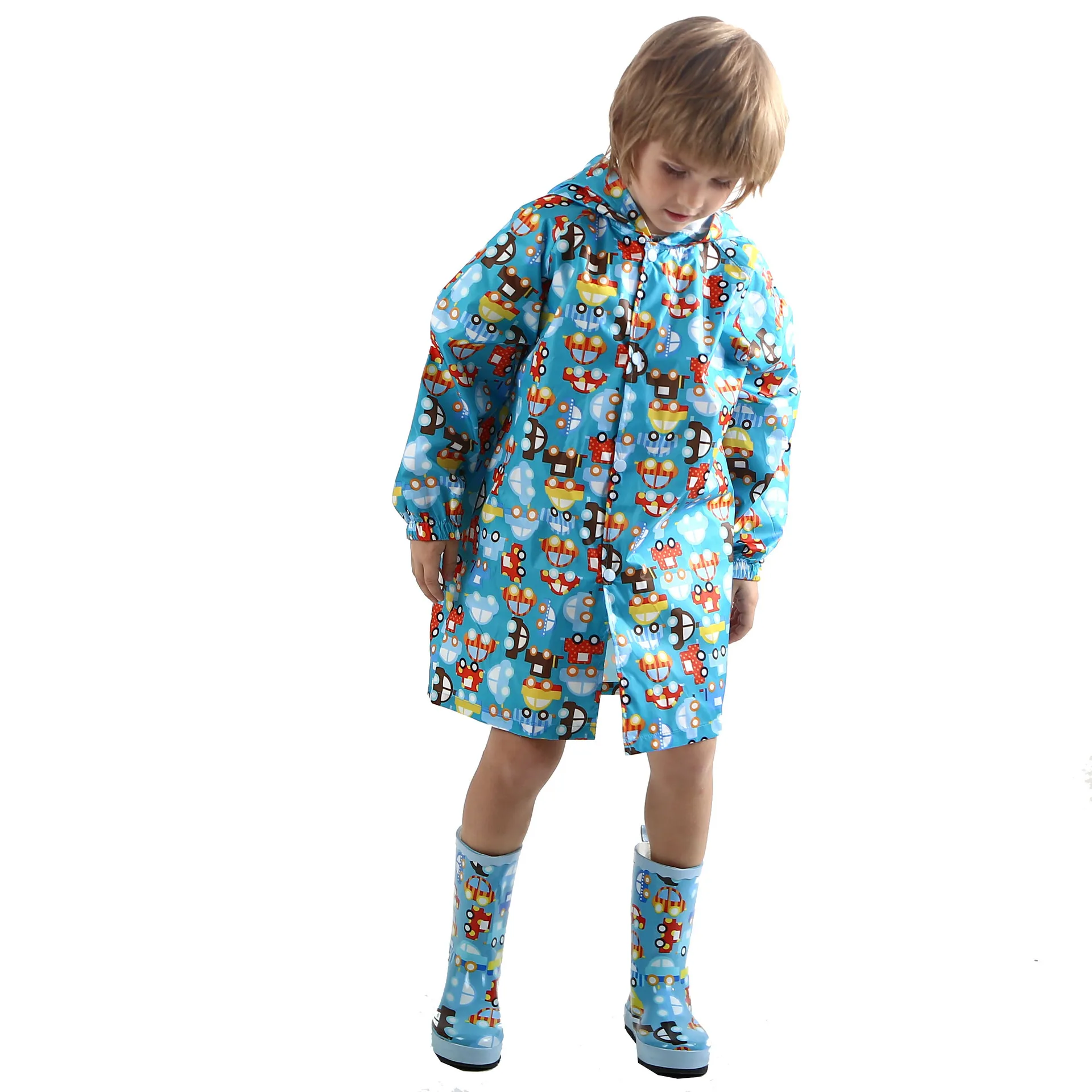 Новинка года; детское водонепроницаемое пальто; непромокаемая зимняя одежда для мальчиков и девочек; детская одежда с капюшоном и рисунком; милая длинная одежда с капюшоном для малышей