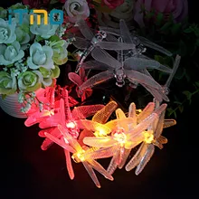 8 режимов 20 Светодиодная лента на открытом воздухе для рождественских елок солнечные огни украшение Свадебная вечеринка и праздник стрекоза форма