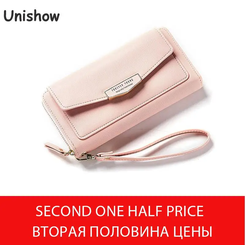 

Unishow Wristband Women Wallet Long Design Envelope Clutch Lady Purse Wallet Large Capacity Fashion Casual Pu Leather Purse Bag