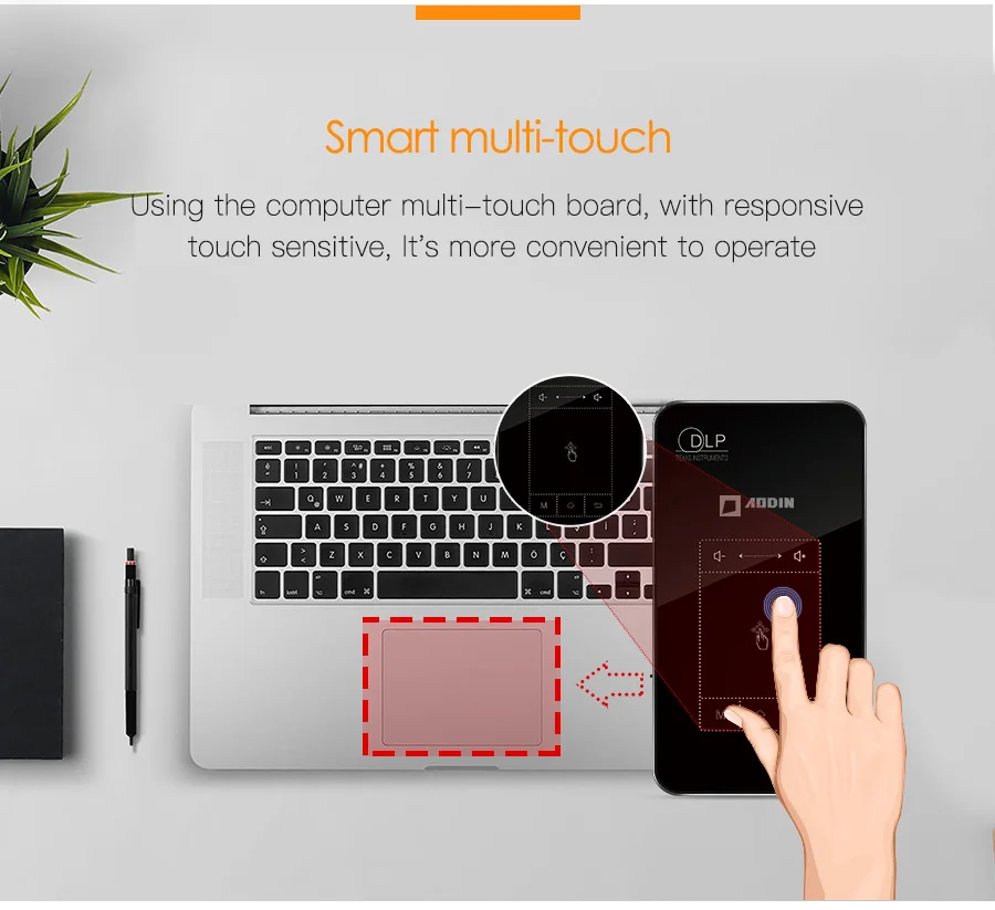 AODIAN AODIN 1+32G Portable Projector Smart Multi-touch HD 1080P DLP Projector HDMI IN mini Pocket Projector LED Android Home Theater M8S Pico projector-04