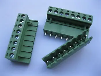 

10 pcs 5.08mm Straight 8 pin Screw Terminal Block Connector Pluggable Type Green