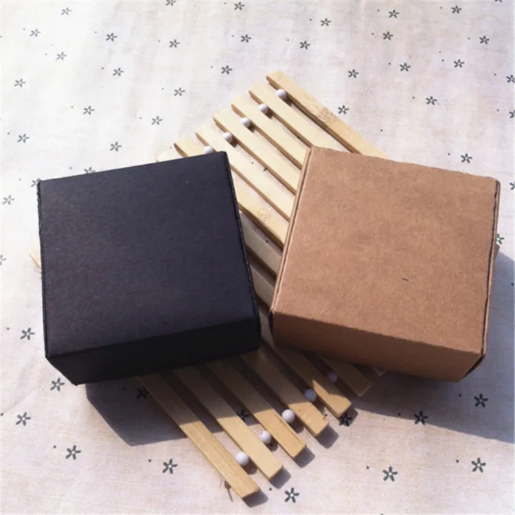 Leotriting 50 шт. 7*7*2,2 см коричневый крафт-бумажный ящик натуральный крафтовый бумага для упаковки подарка коробка конфеты ручной работы мыло бумажная картонная коробка