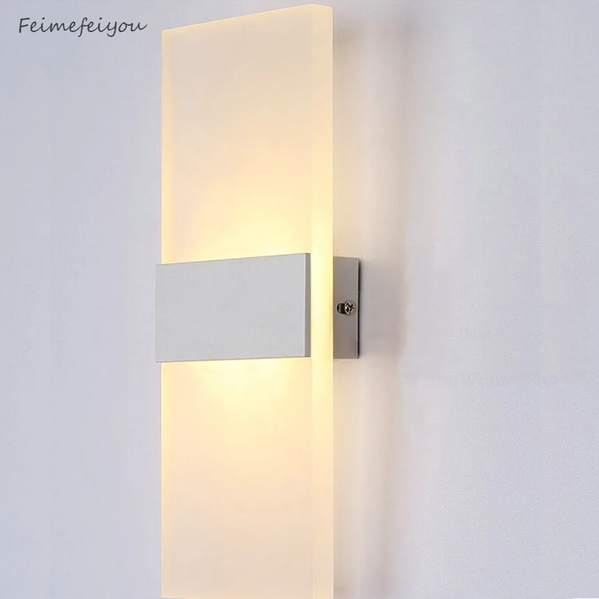 

Feimefeiyou HOT High quality 12W 40cm LED lamp Bedside lamp Warm White Light 90-265V Acrylic Bed Room Living Room Wall Sconces