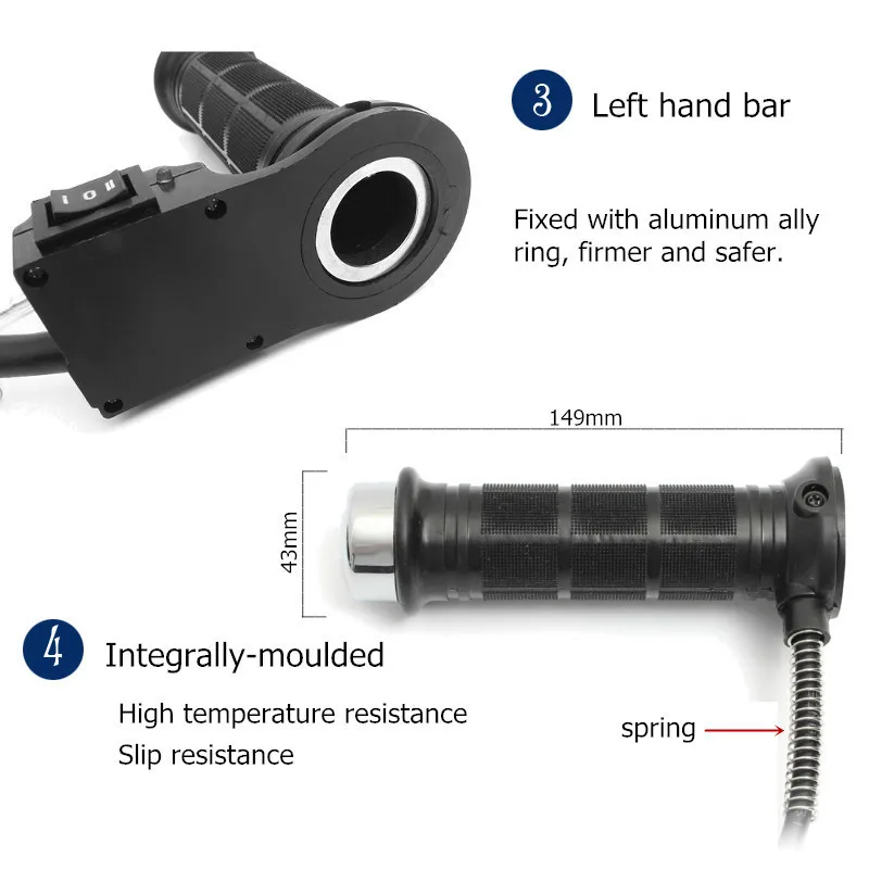 Набор черный мотоцикл 7/8 дюймов 22 мм Электрический ручной нагрев Литые ручки ATV грелки горячий руль